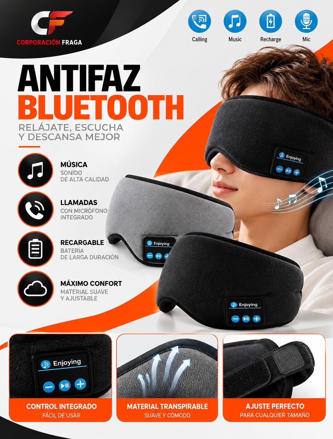 ANTIFAZ BLUETOOTH PARA DORMIR